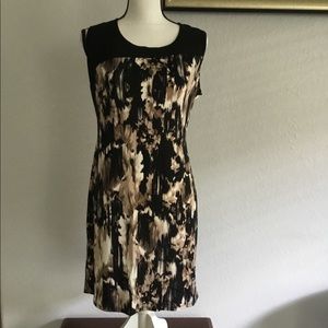 Black and Tan Sleeveless Shift dress size L